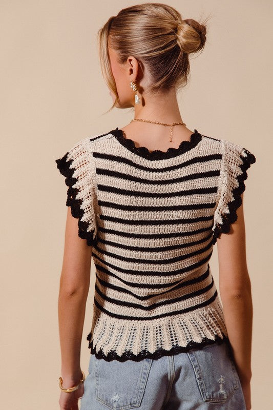 Striped Lightweight Sweater Top