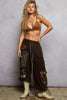 POL Embroidered Pants-Brown