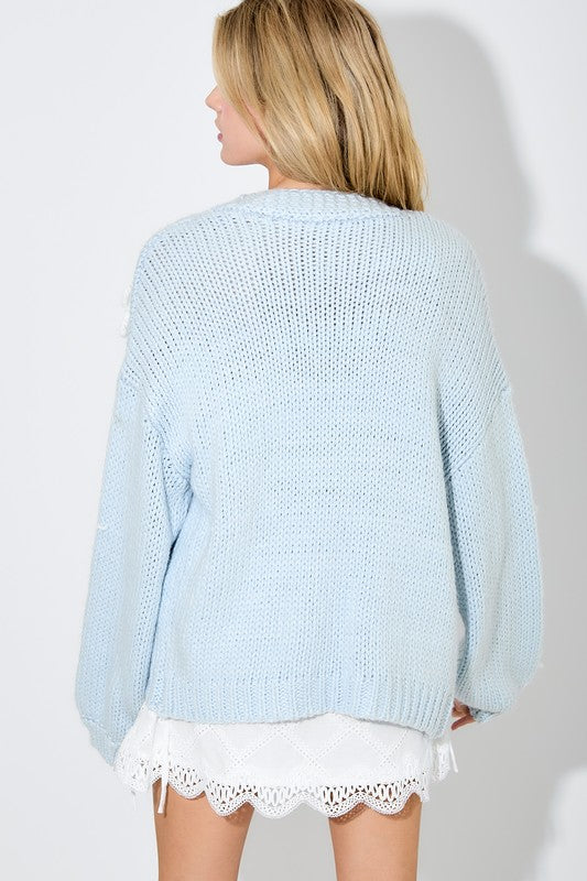 Bow Chunky Cardigan