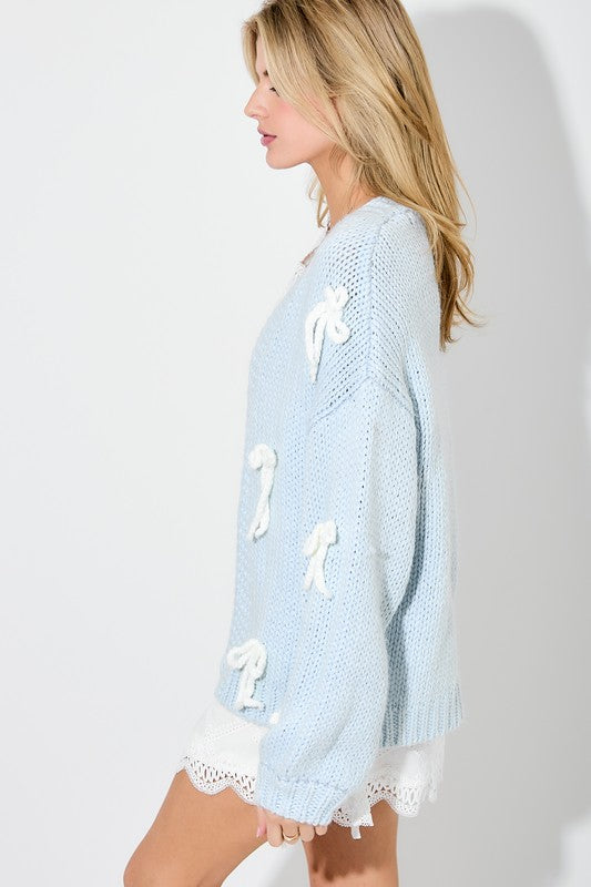 Bow Chunky Cardigan