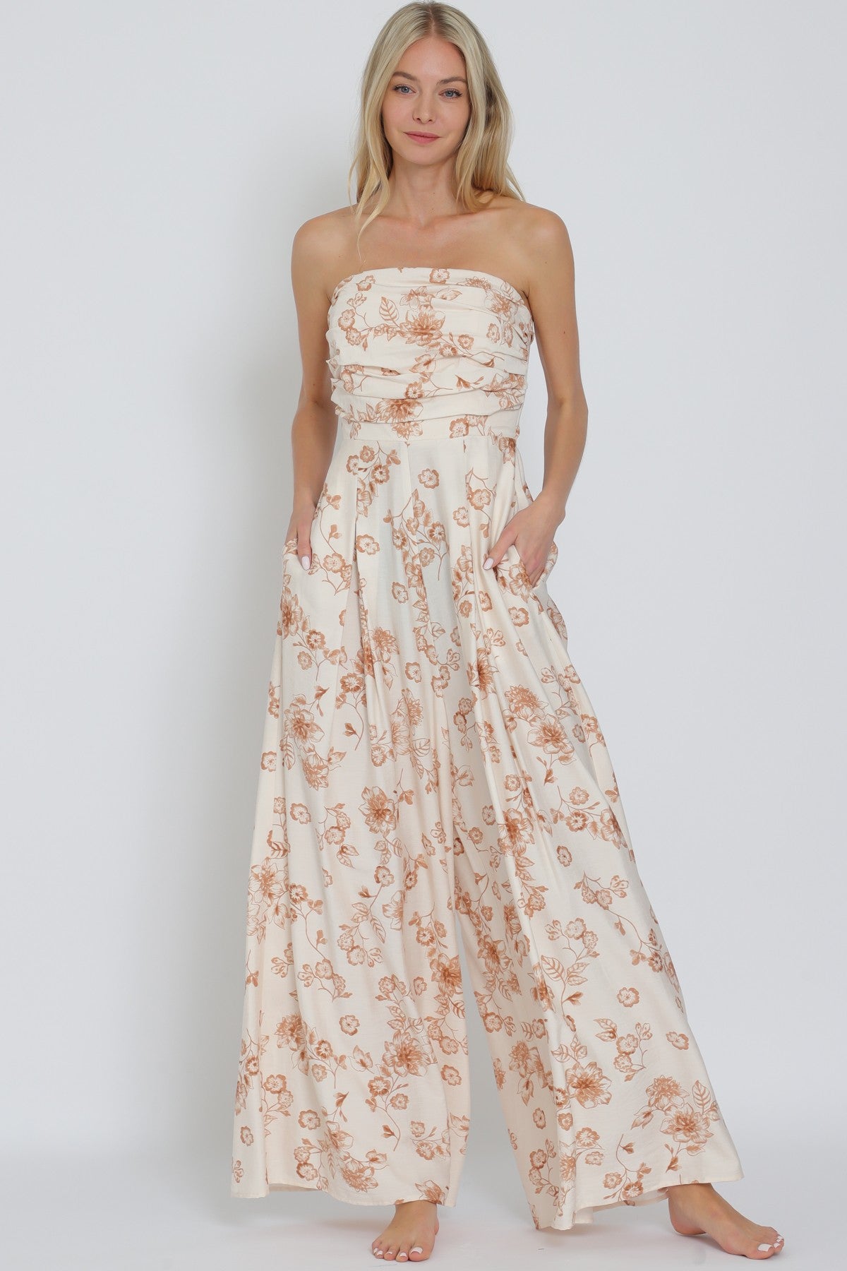 Sunlit Floral Tie-Back Jumpsuit