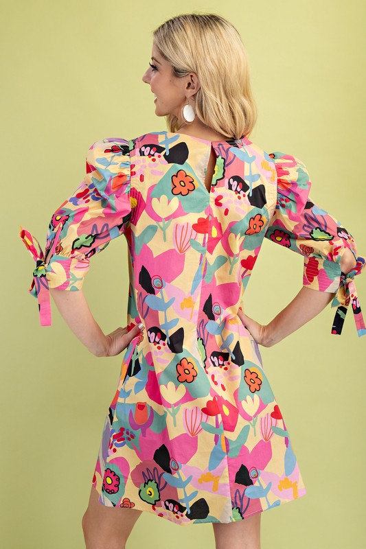Floral Round Neck Dress