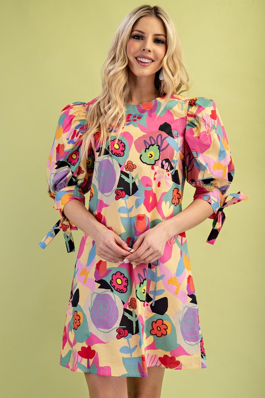 Floral Round Neck Dress