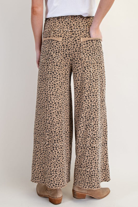 Animal Print Pants Camel
