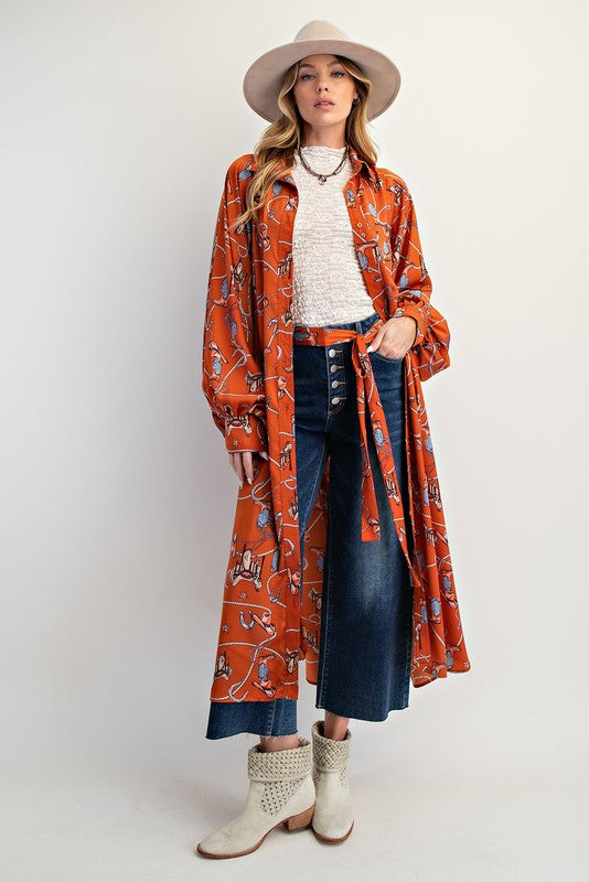 Western Satin Shirtdress