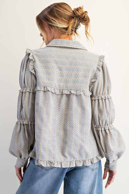 Floral Striped Buttondown