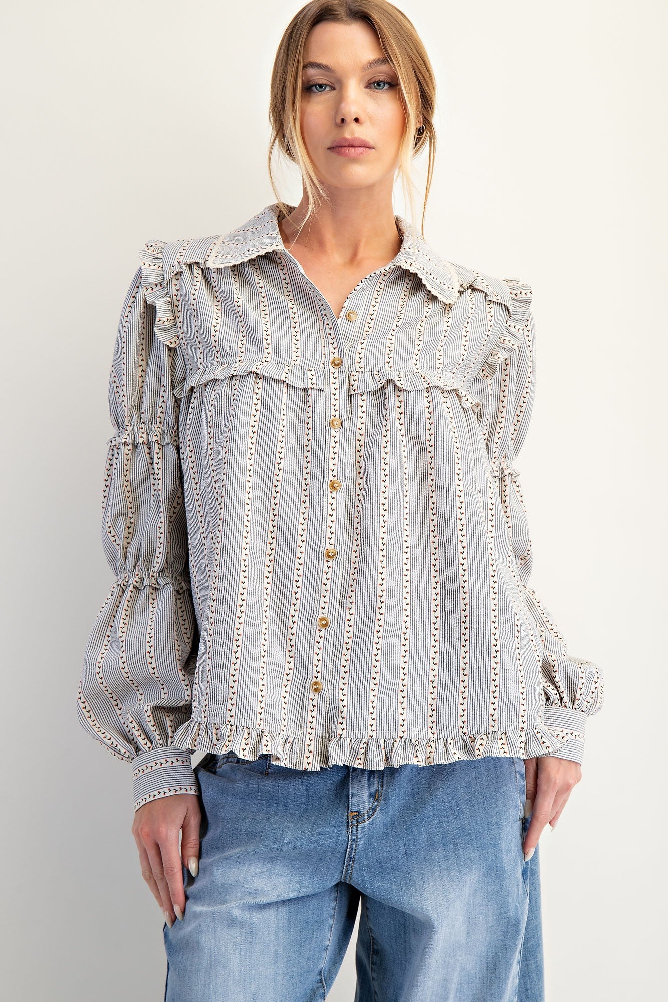 Floral Striped Buttondown