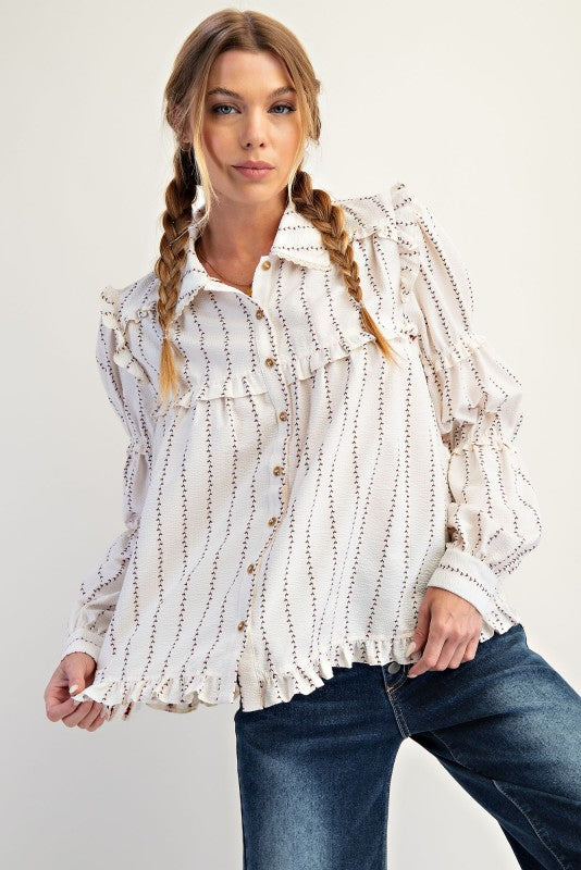 Floral Striped Buttondown