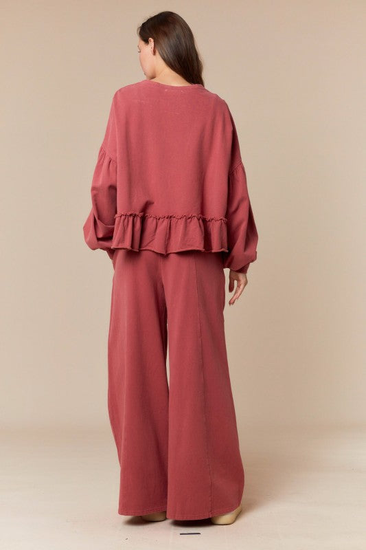 French Terry Ruffle Hem SET