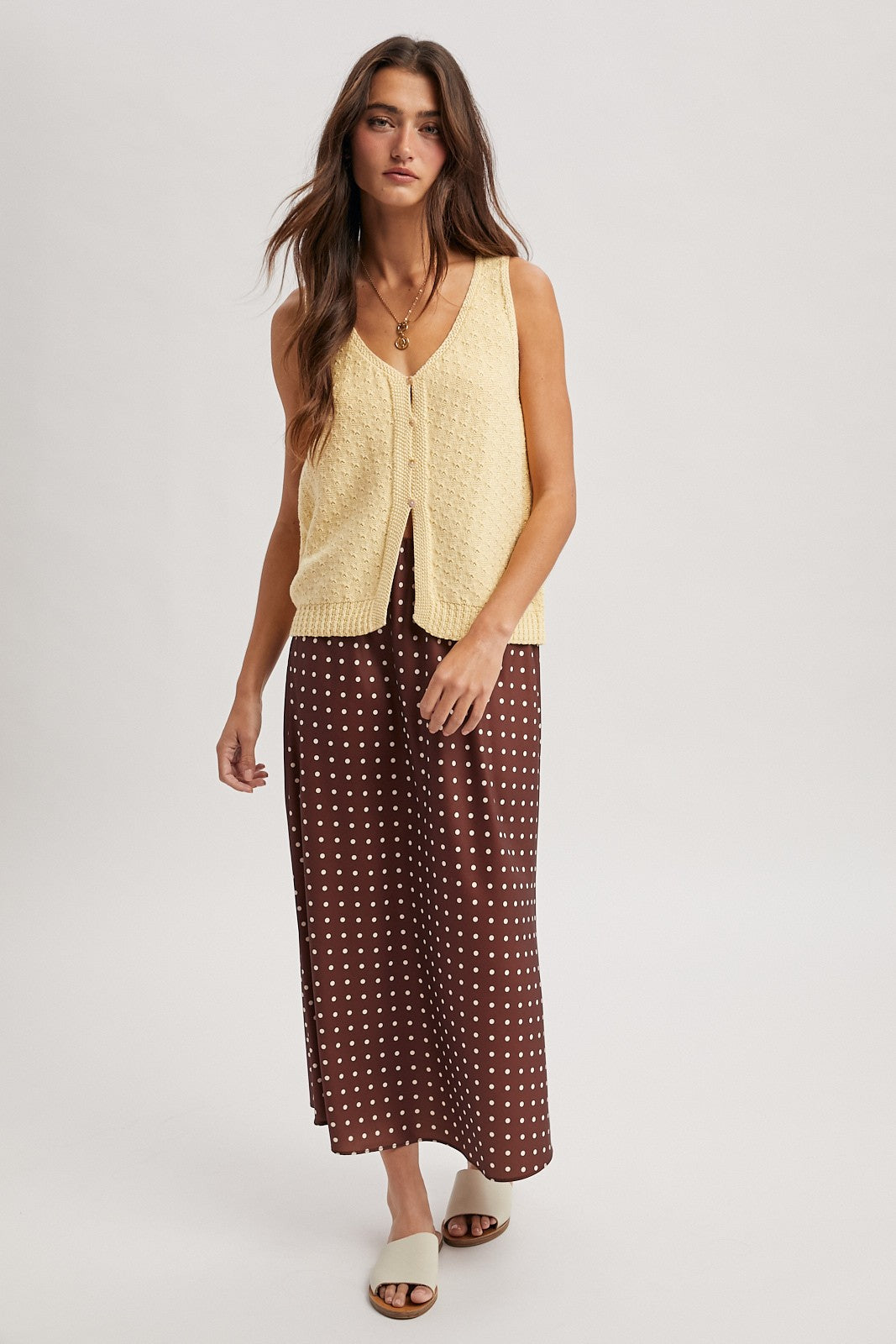 Polka Dot Satin Skirt