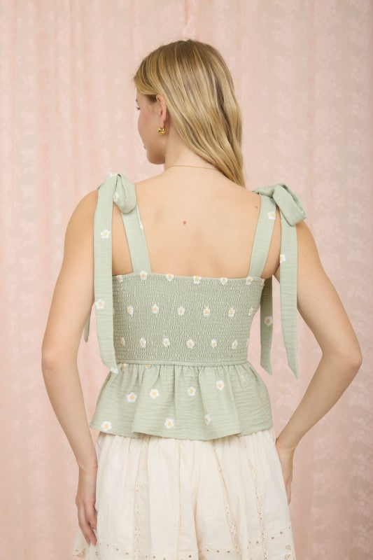 Daisy Embroidery Top