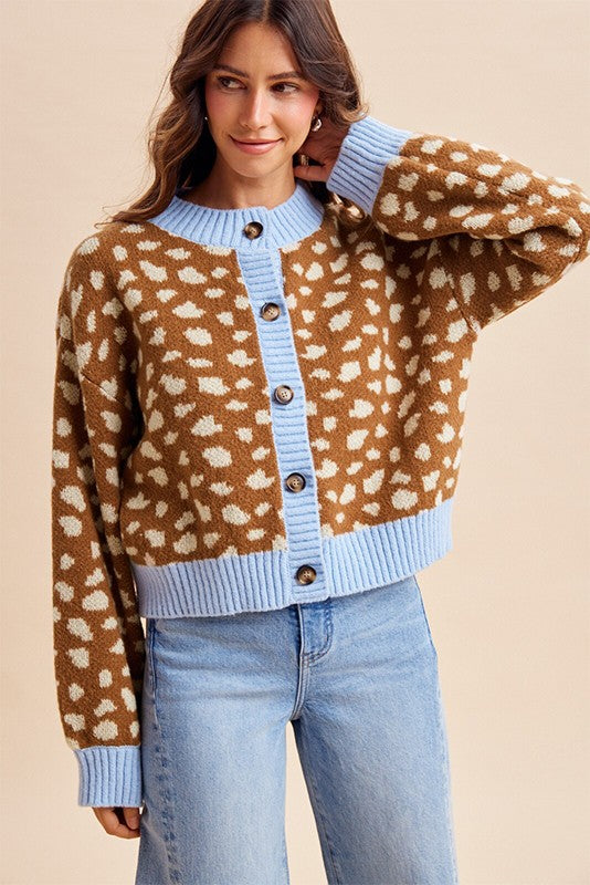 Deer Jacquard Cardigan