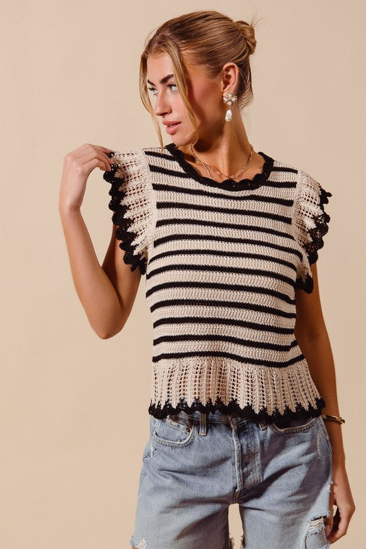 Striped Lightweight Sweater Top
