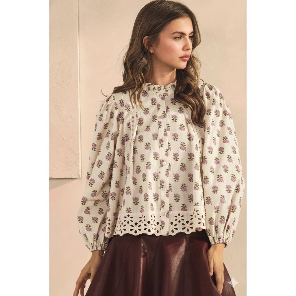 Ruffled Floral Shirt
