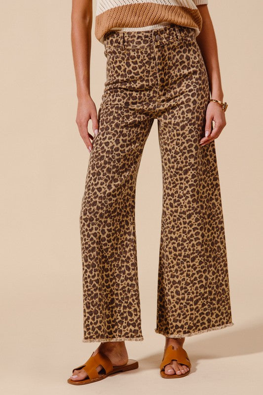 Mid Rise Leopard Twill