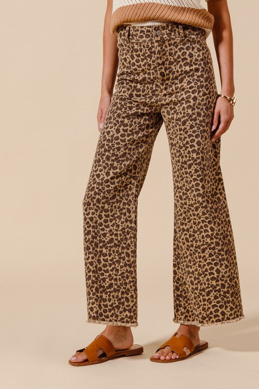 Mid Rise Leopard Twill