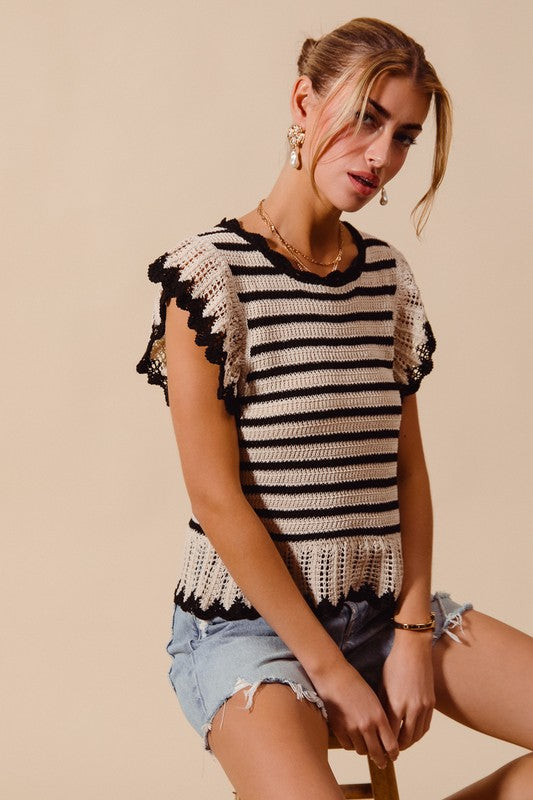Striped Lightweight Sweater Top