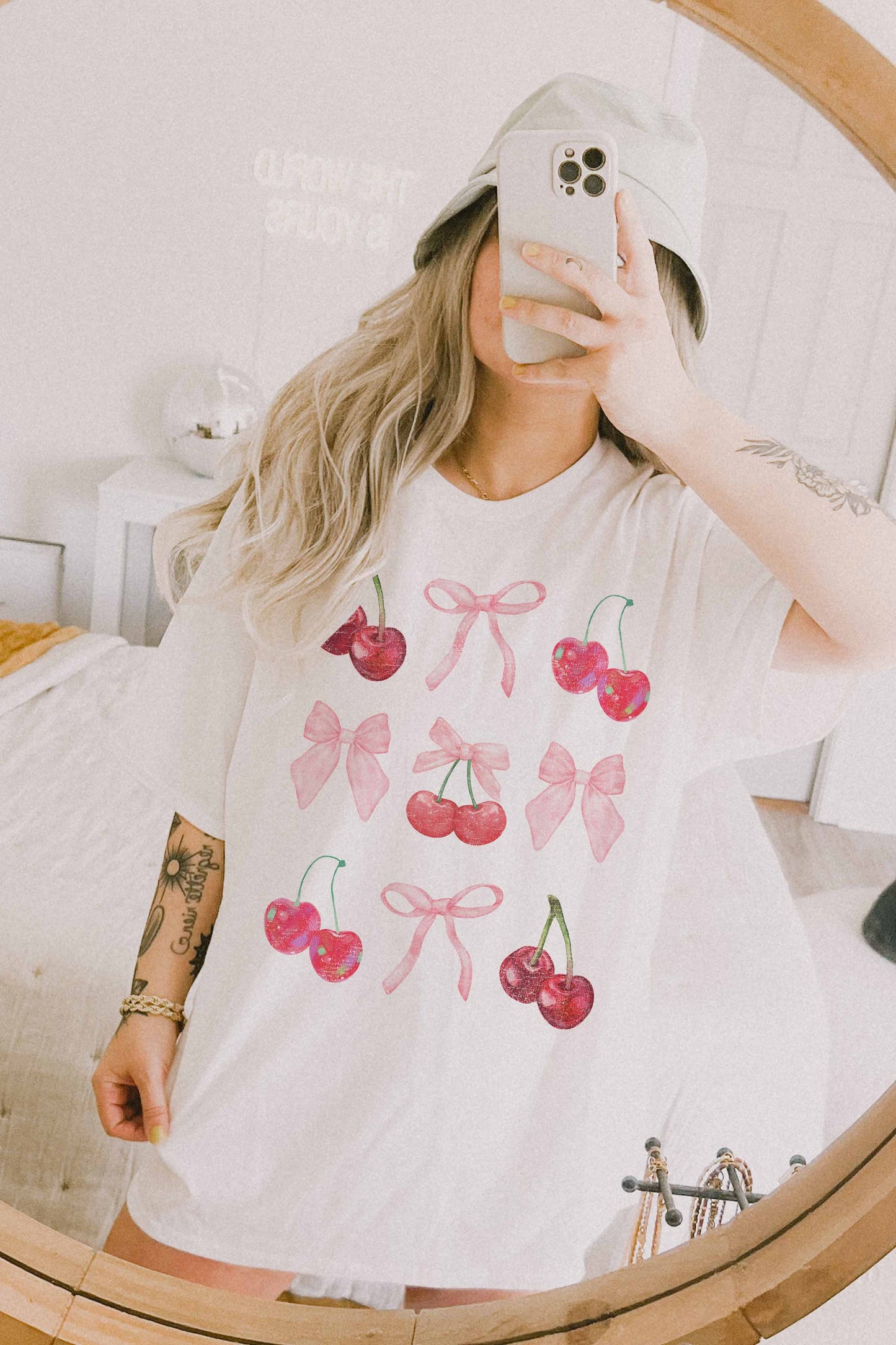 Coquette Cherry Oversized Graphic Tee