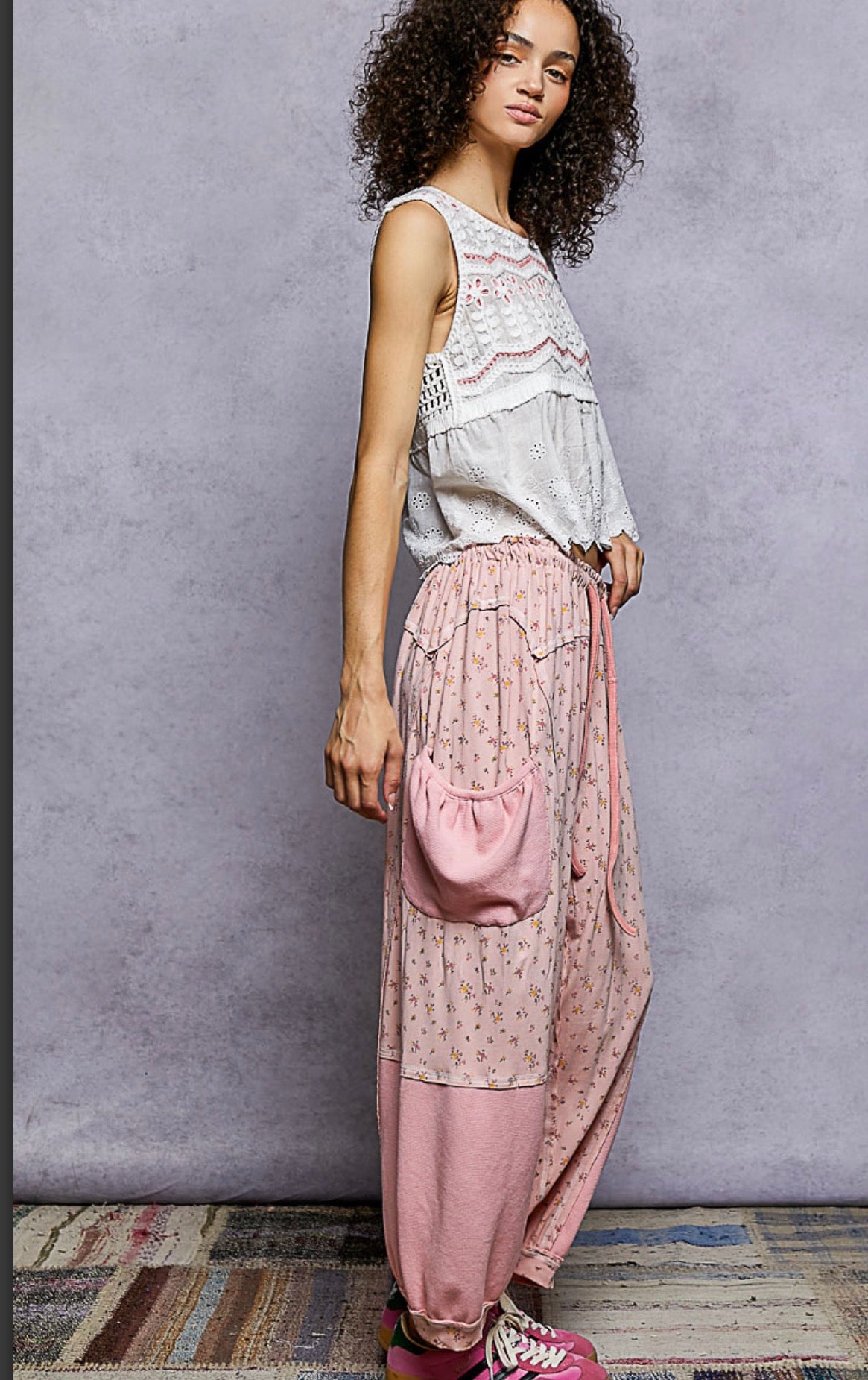 POL Pink Floral Pants