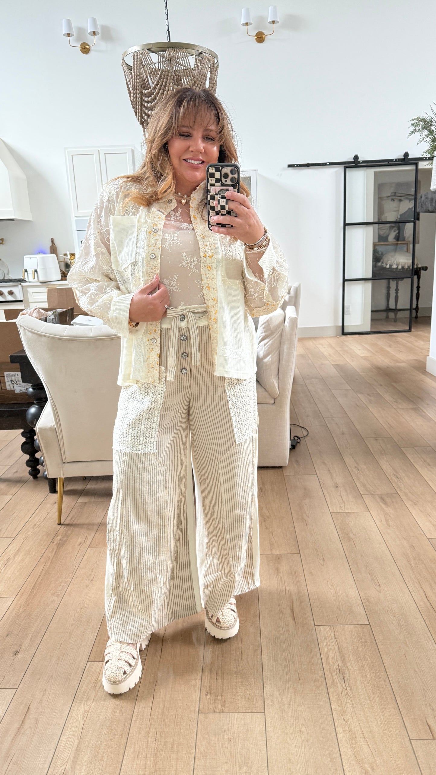 POL Sand Stripe Pants
