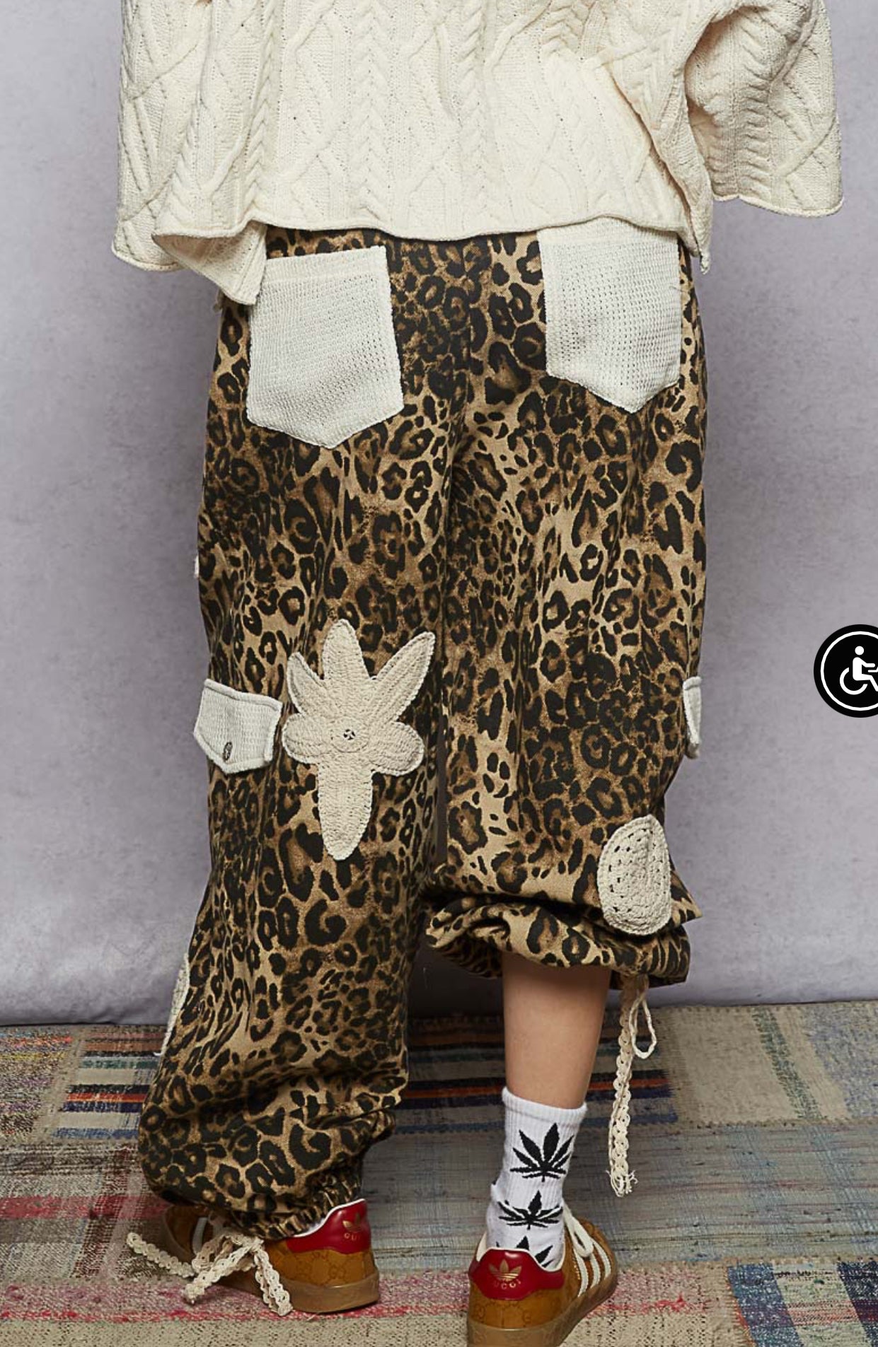 POL Animal Print Button Pants