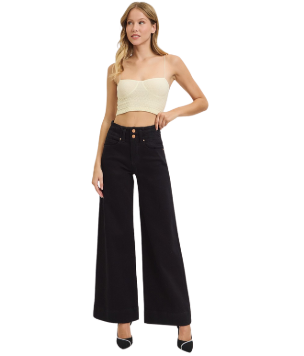 Risen Black High Rise Wide Leg Pants