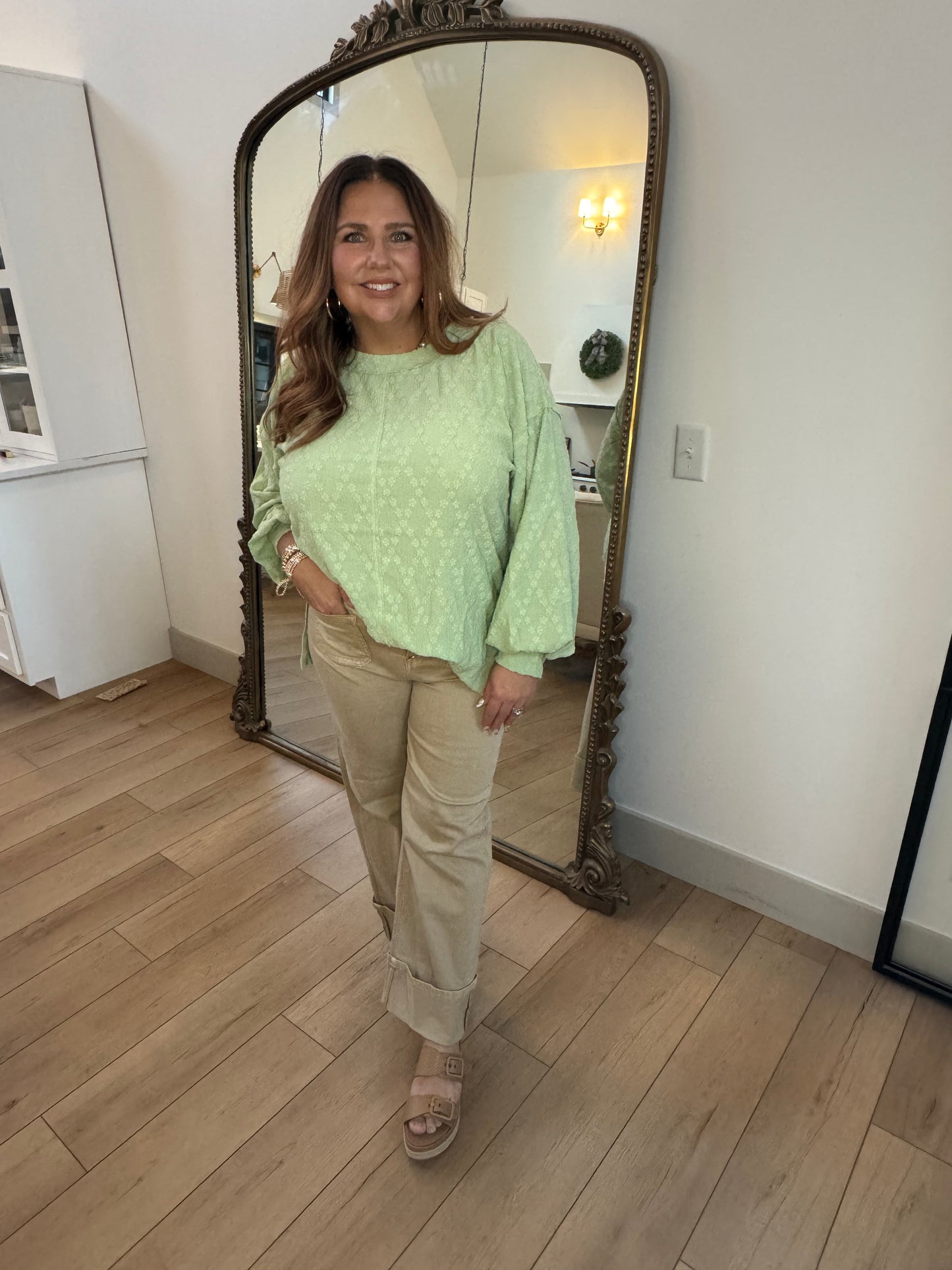 Lightweight Oversized Floral Textured Tunic