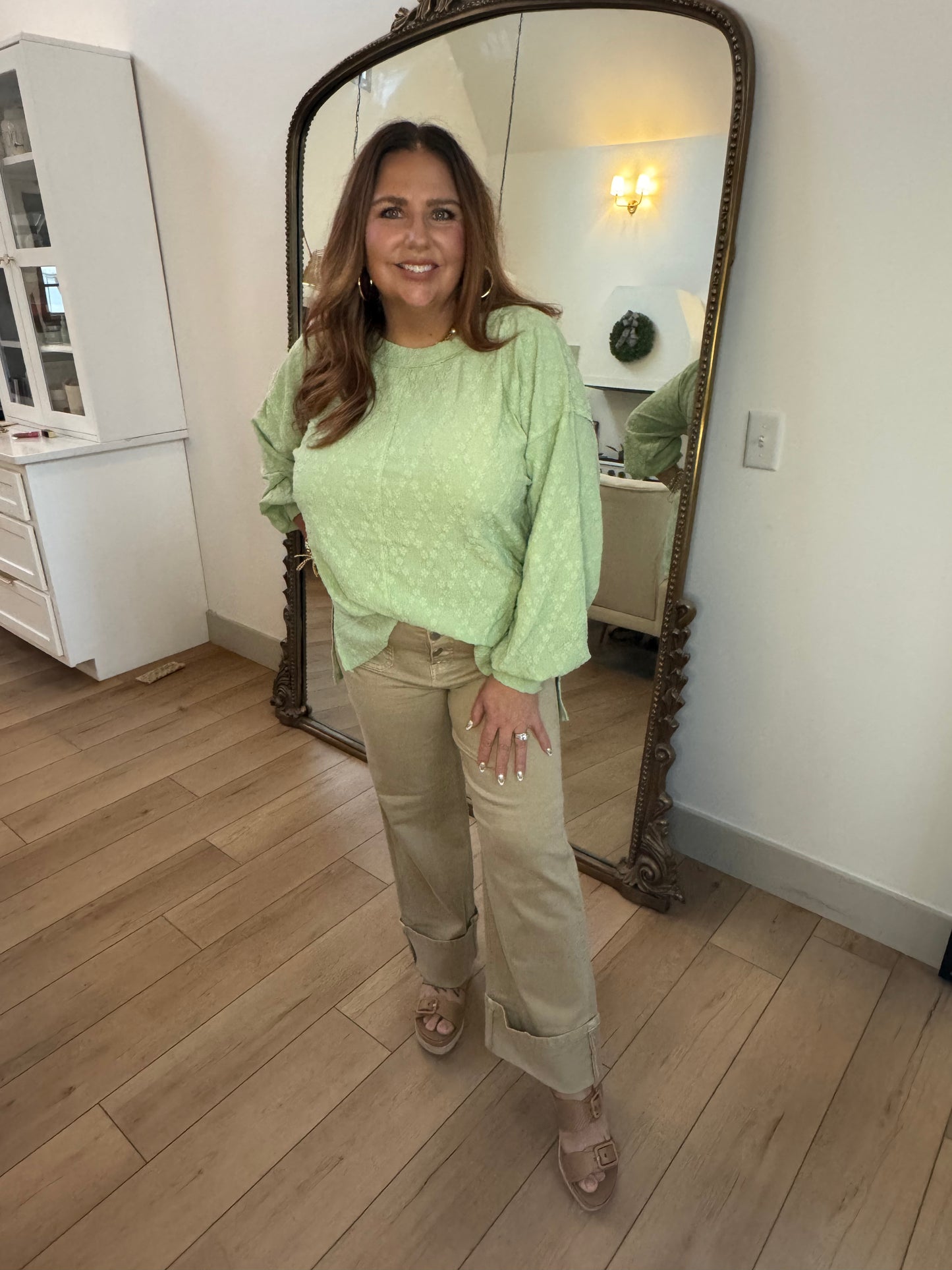 Lightweight Oversized Floral Textured Tunic