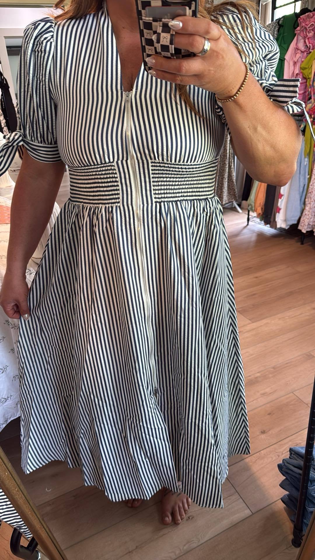 Navy Stripe Dress