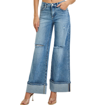 Risen Wide Cuff Jeans