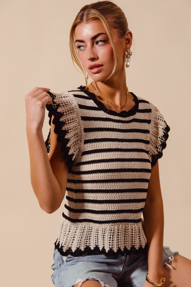 Striped Lightweight Sweater Top