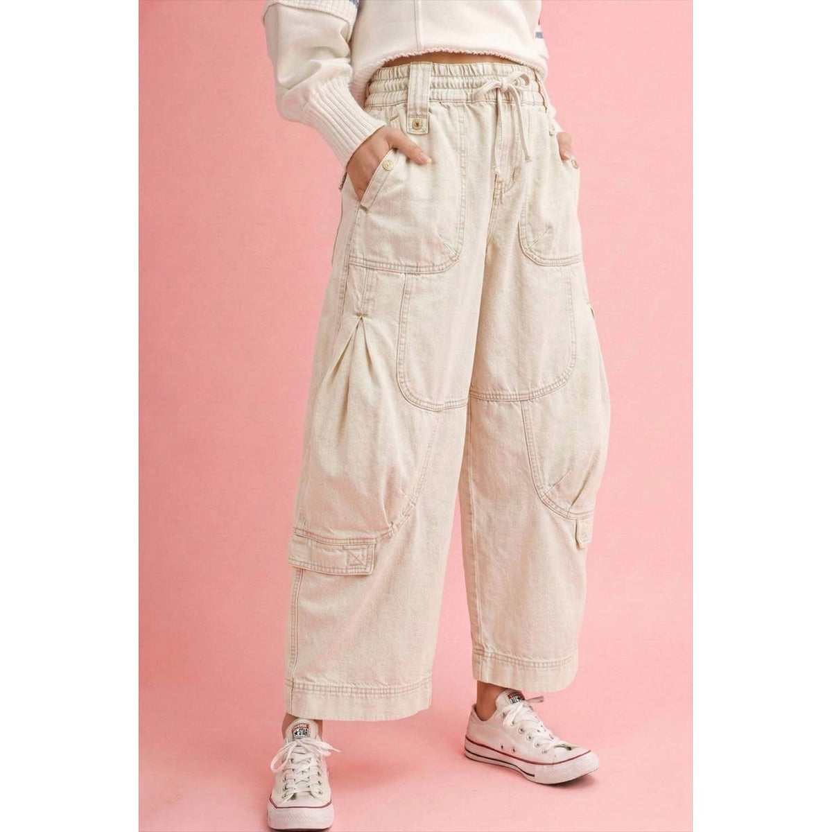 Cream Cargo Pants