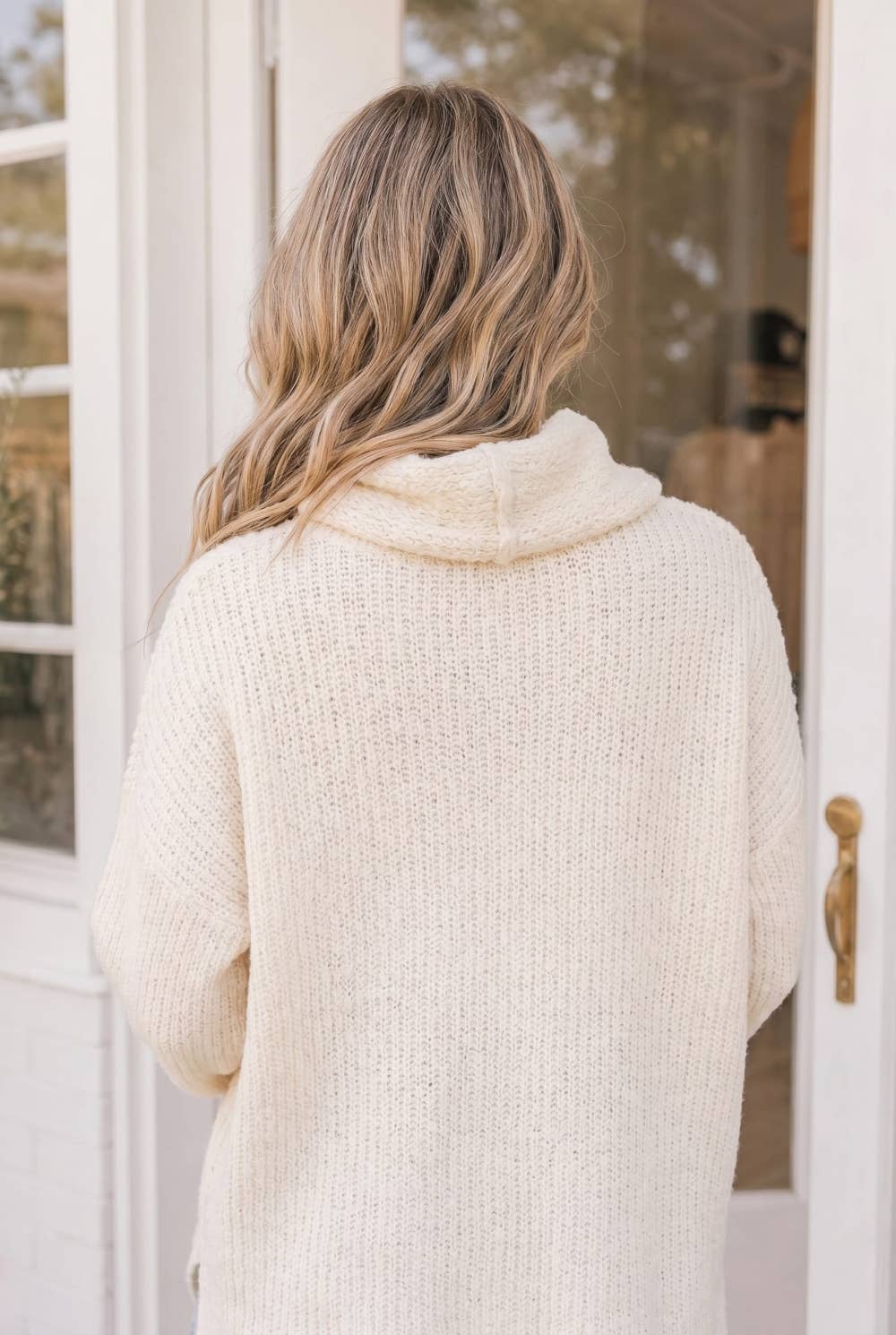 Cream Soft Cowlneck Sweater