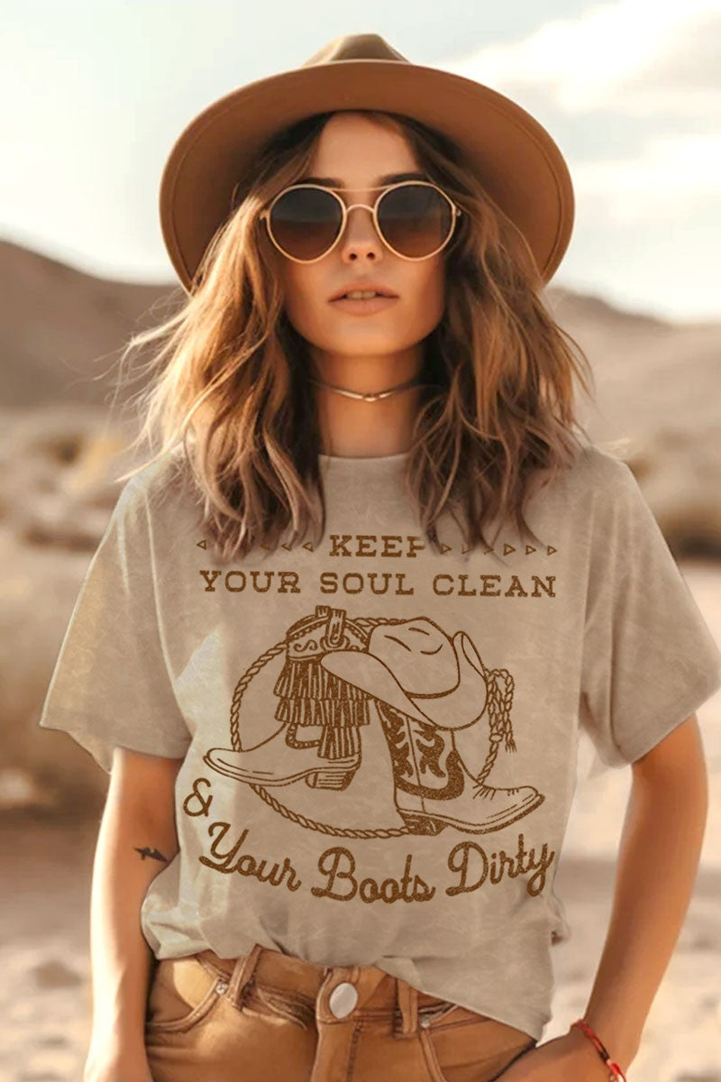 Keep Your Soul Clean Mineral-Washed Graphic T-Shirt