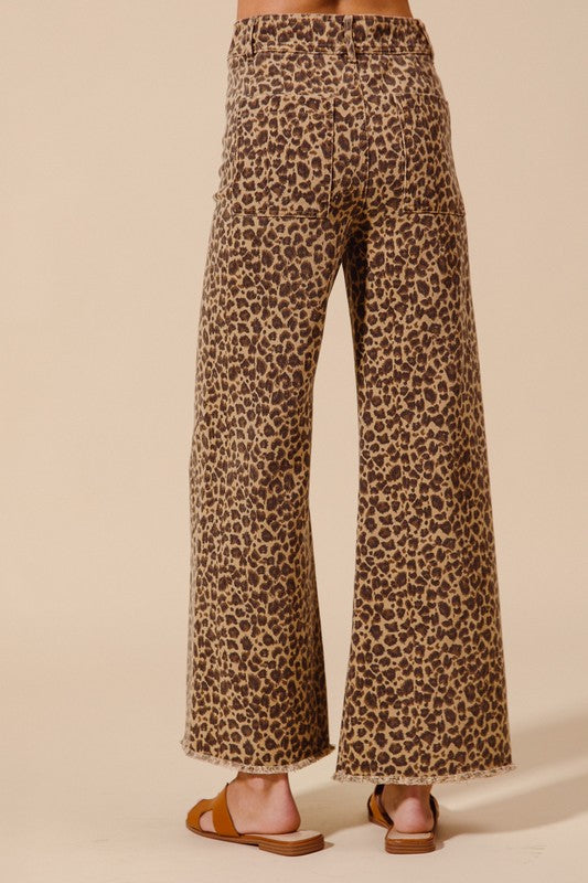 Mid Rise Leopard Twill