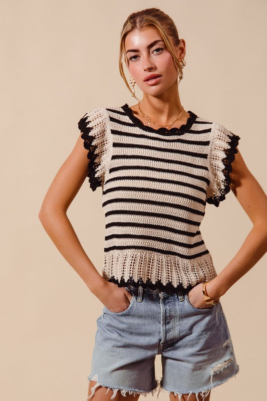 Striped Lightweight Sweater Top