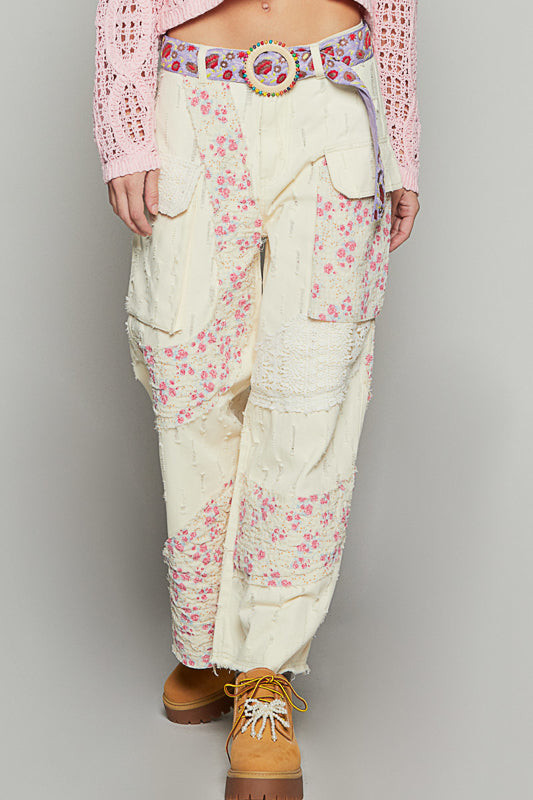 POL Floral Denim Pants