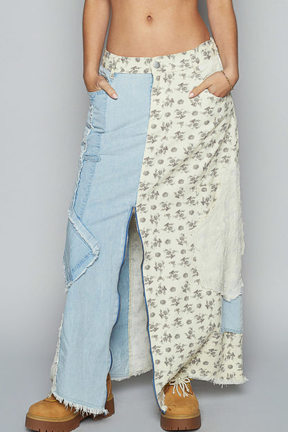 POL Floral Denim Maxi