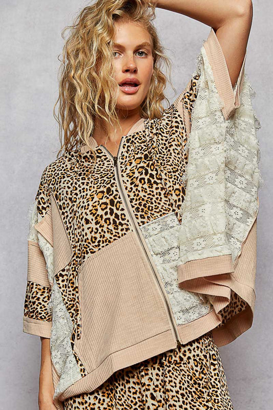 POL ANIMAL PRINT HOODIE