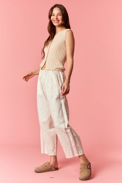 Ditsy Flower Barrel Jean