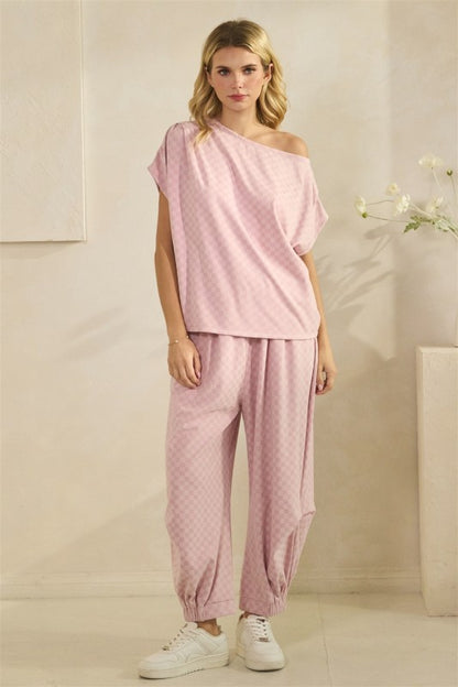 Checkered French Terry Set