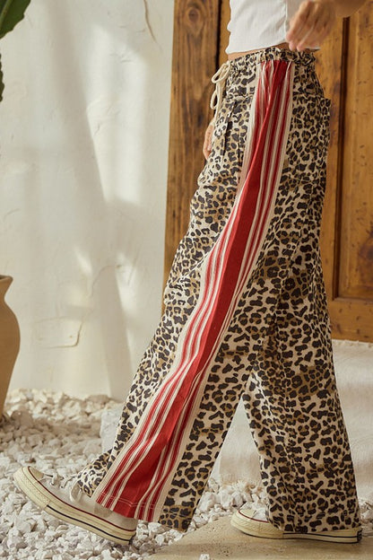 Red Stripe Leopard Pants
