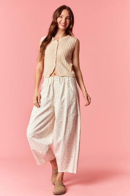 Ditsy Flower Barrel Jean