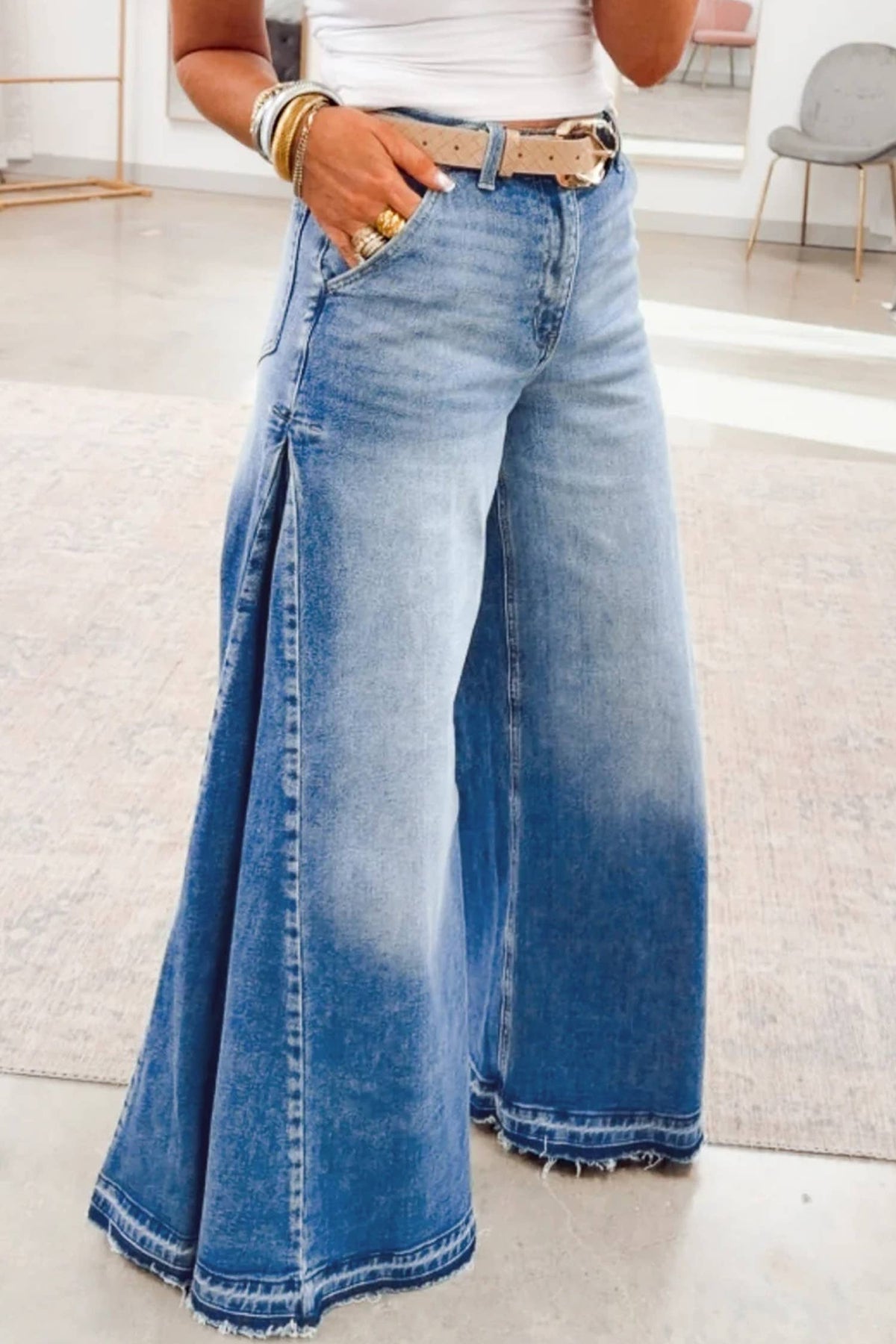 Flared Side Seam Denim