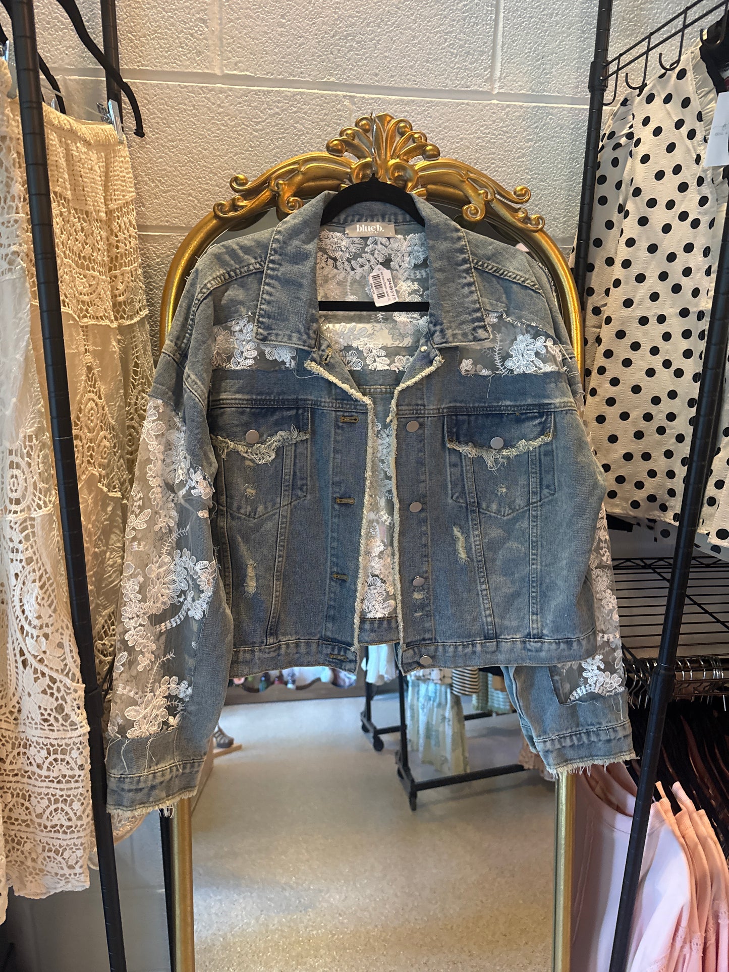 Lace Inset Denim Jacket