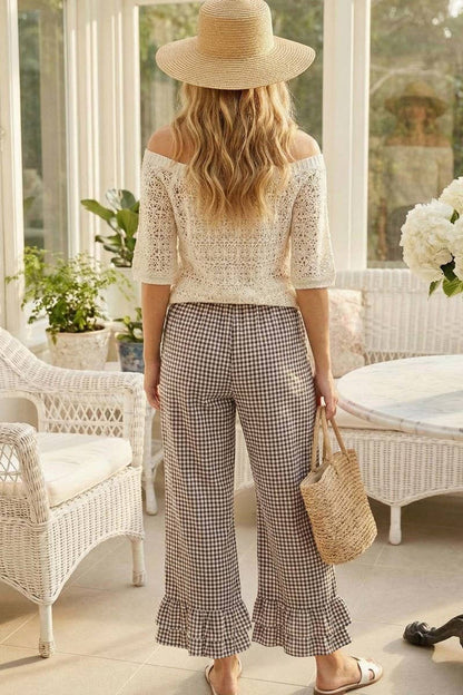 Gingham Ruffle Hem