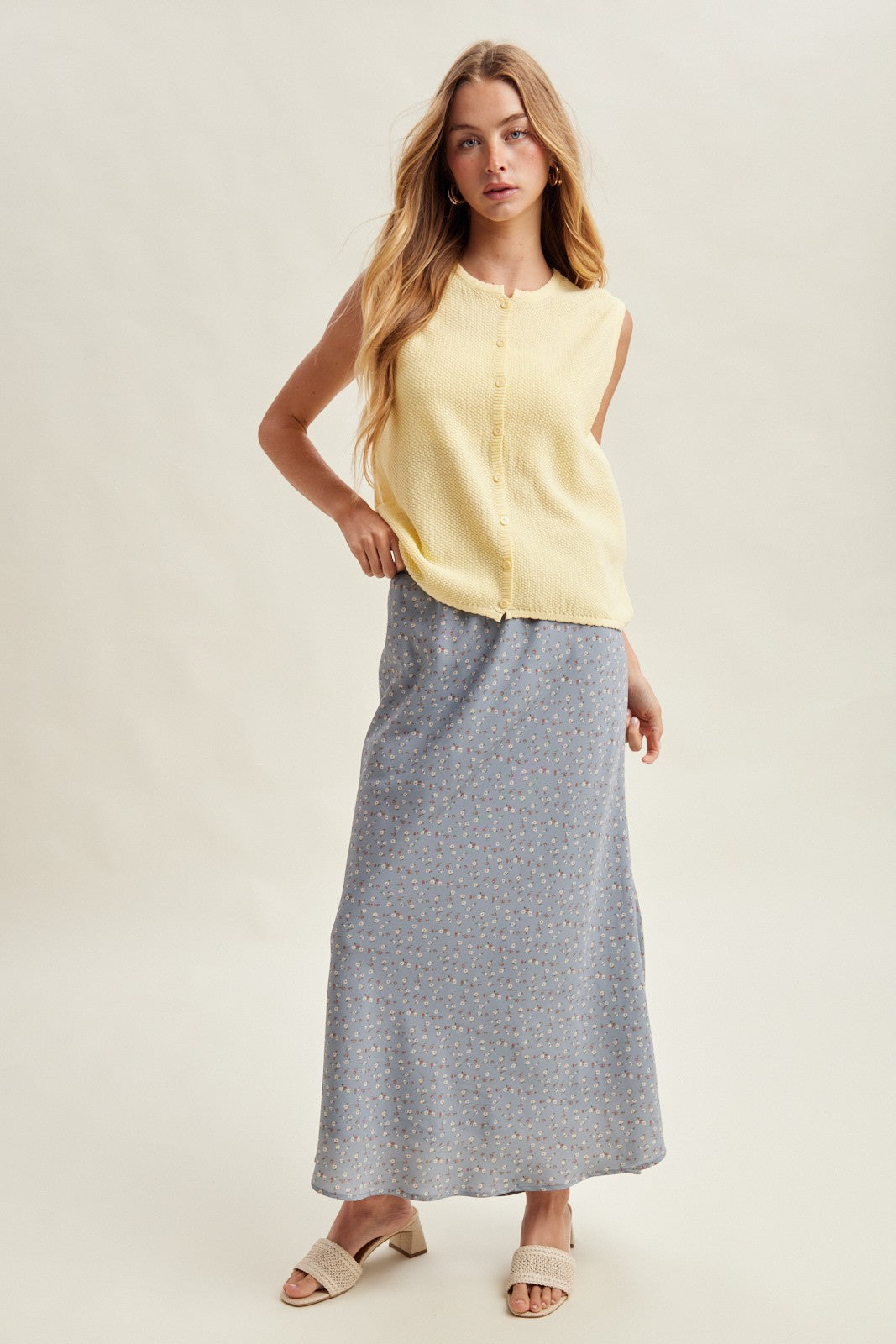 Ditsy Satin Skirt