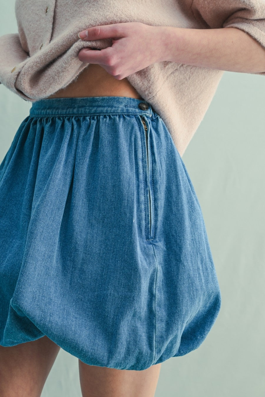 Denim Bubble Skirt
