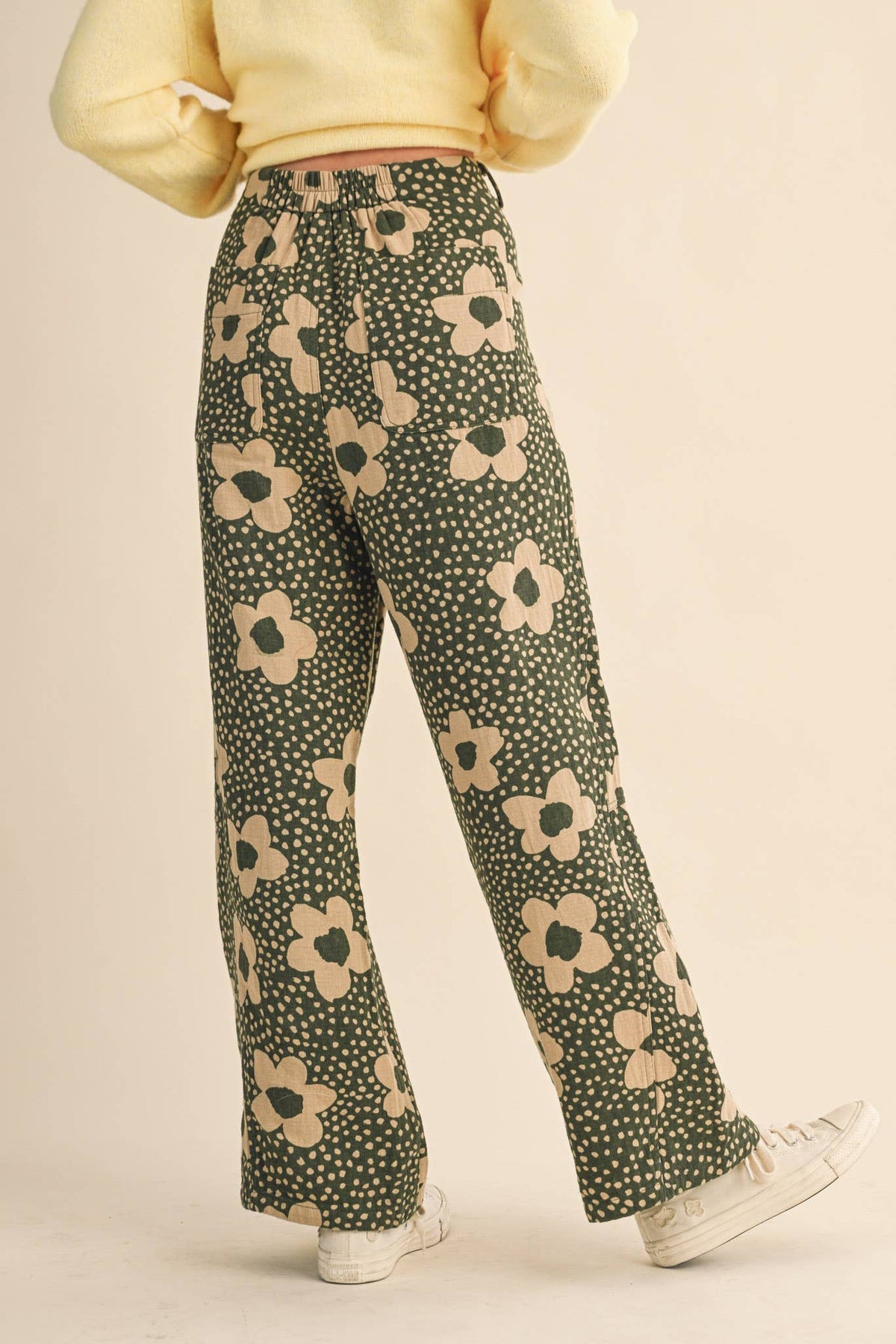 Olive Floral Pants