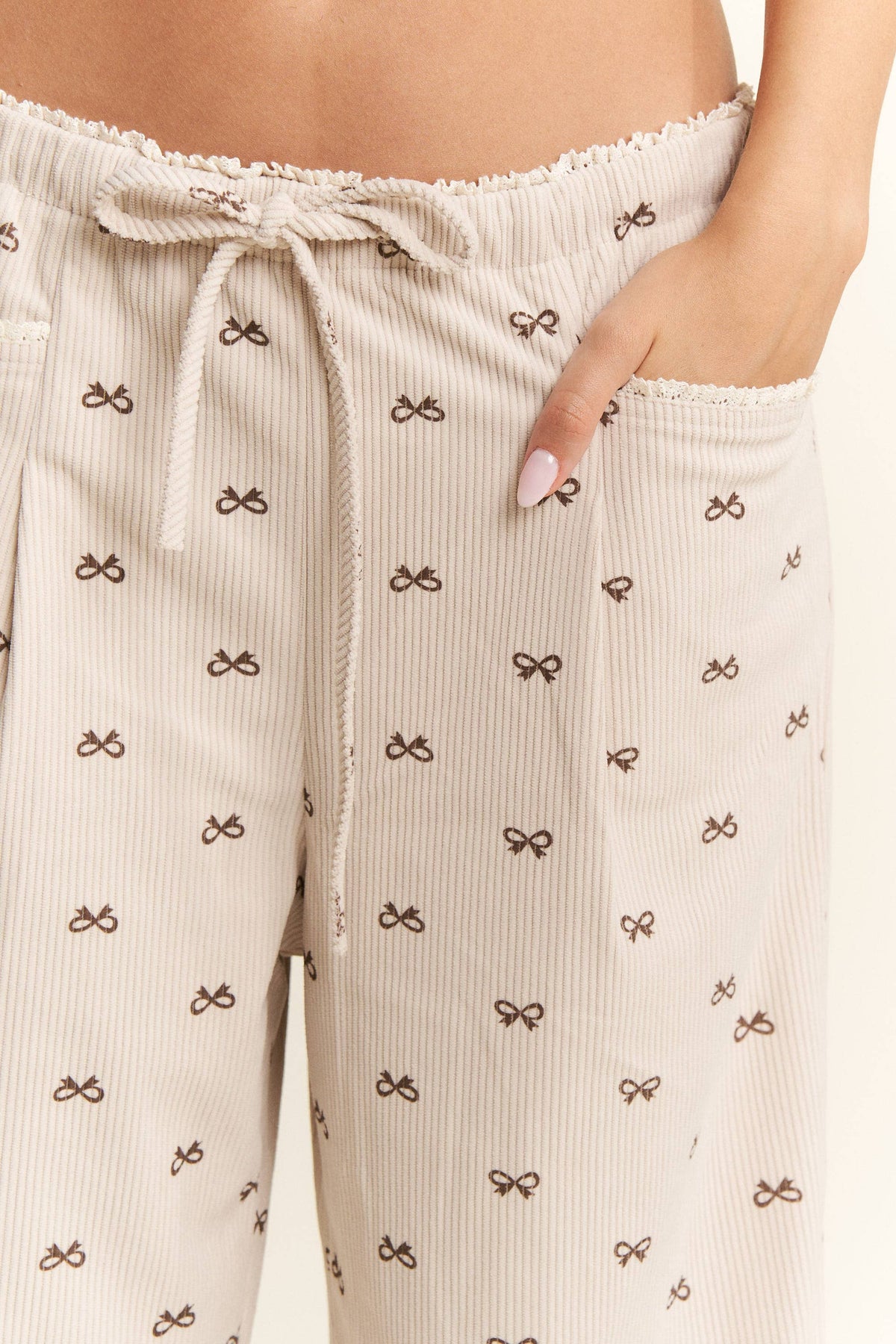 Corduroy Bow Pants
